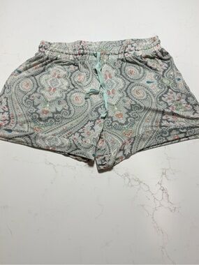 Echo Mint Paisley Lounge/Sleep Shorts with Drawstring